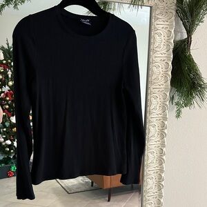 Splendid Classic Black Long Sleeve Ribbed Top